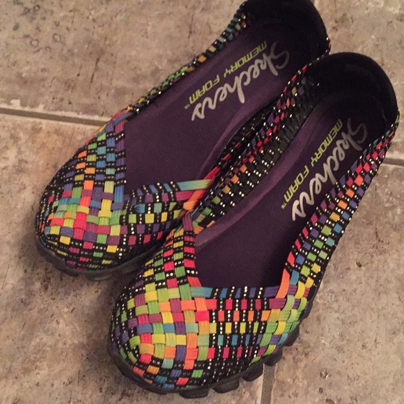 rainbow skechers memory foam